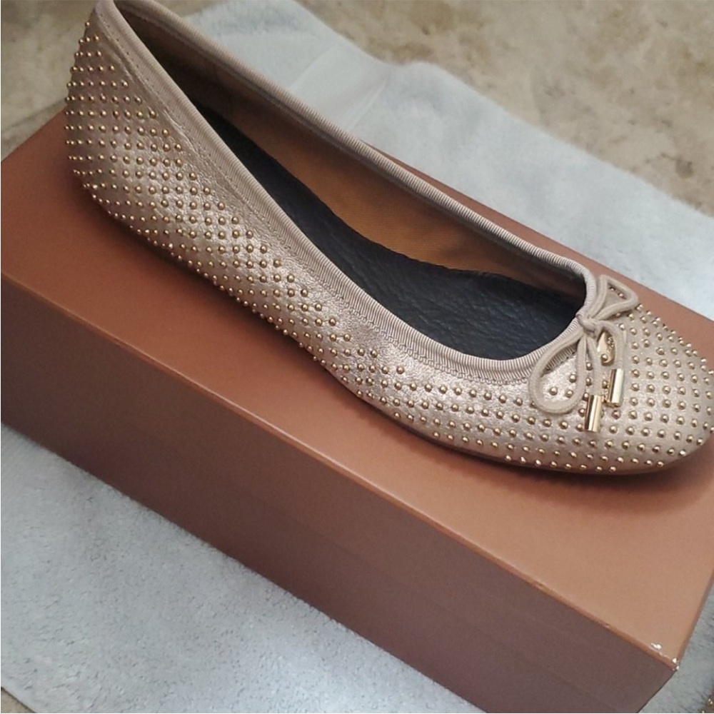 Coach Gold Studded Flats- Size 6